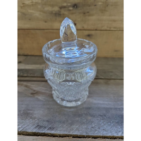 Vintage Crystal Jam Jar / Crystal sugar dish / Honey pot - Picture 1 of 6
